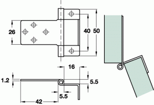 Cranked Flush Hinge Heavy Duty